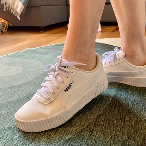 White Platform Puma Sneakers